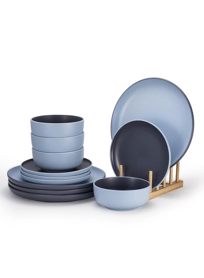 شالو طقم عشاء نورديك ضحل من 12 قطعة - Image 5